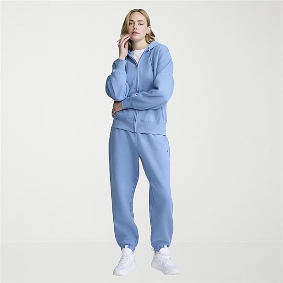 Champion Womens Cuffed Drawstring Waist Cinched Mid Rise Baggy Fit Fleece Sweatpant
