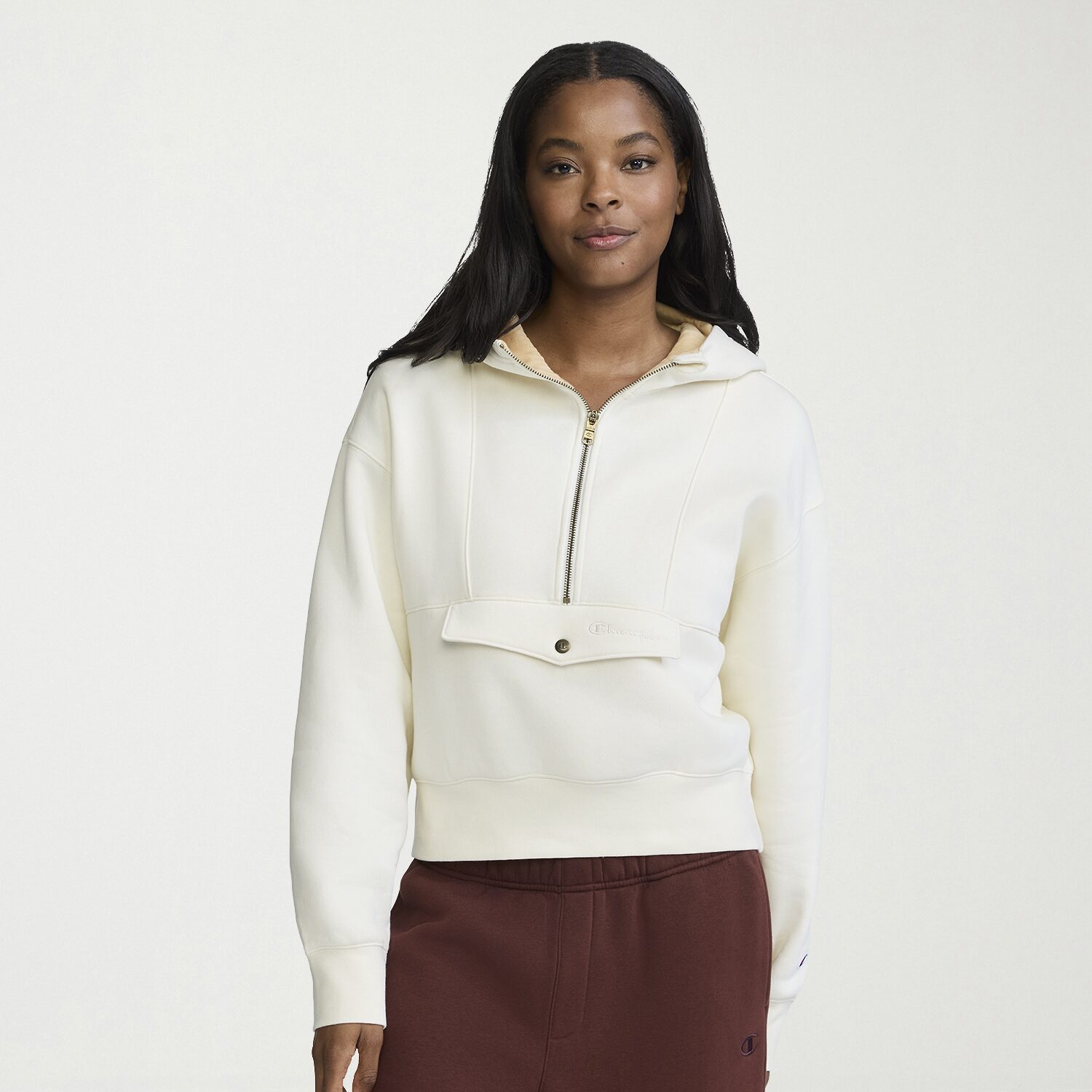 Champion Womens Long Sleeve Embroidered Zipper Active Hoodie