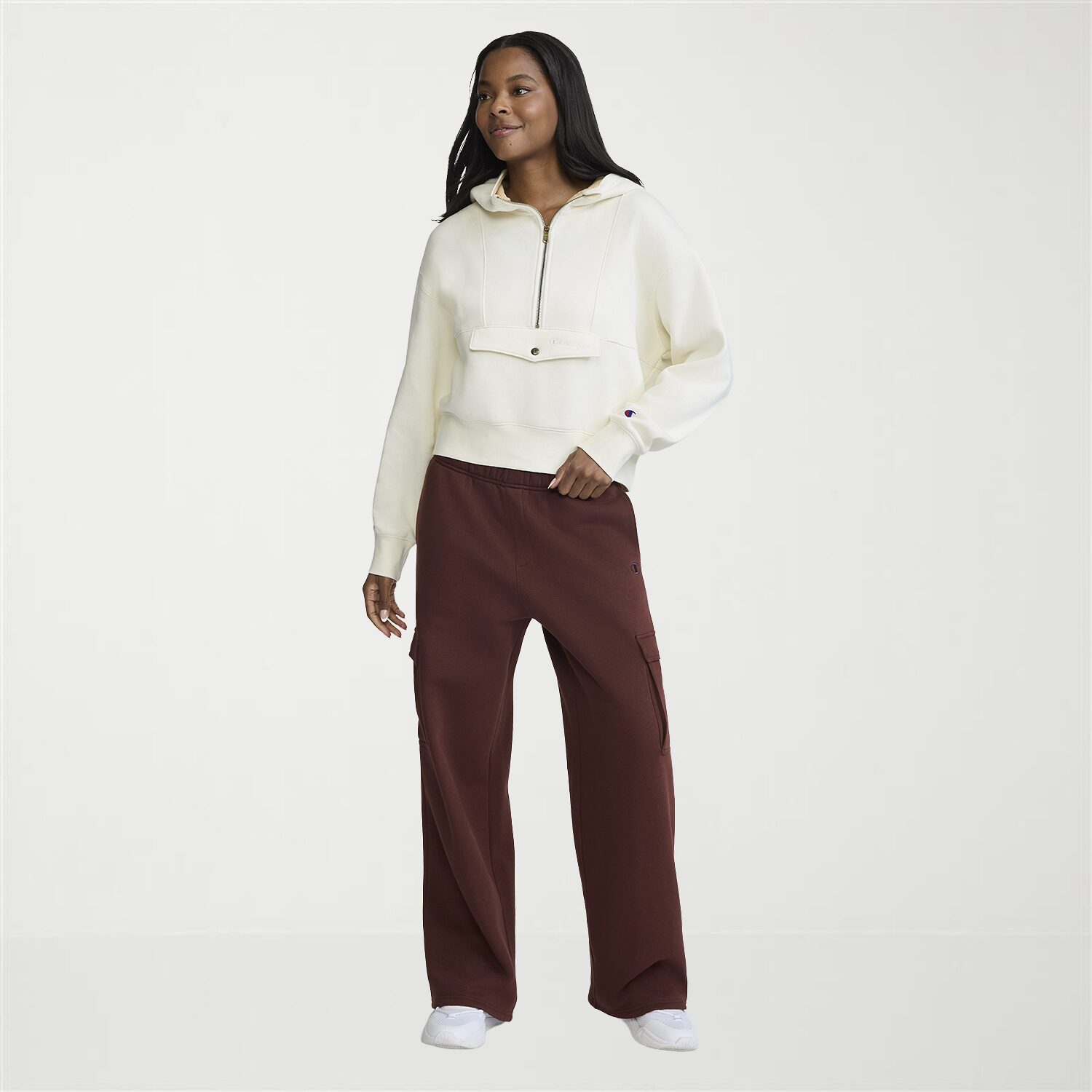 Champion Womens Long Sleeve Embroidered Zipper Active Hoodie