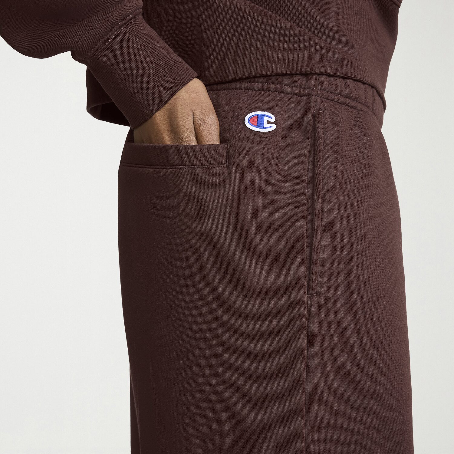 Champion Womens Drawstring Waist Wide Leg Mid Rise Regular Fit Fleece Sweatpant