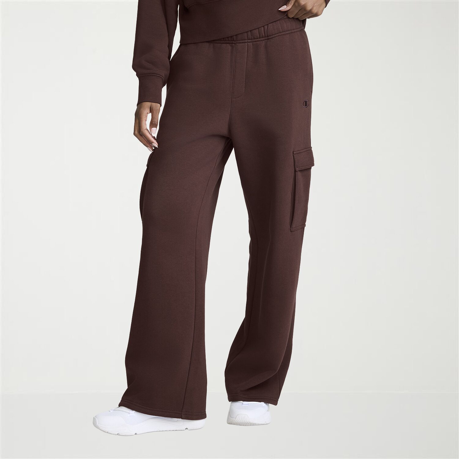 Champion Womens Drawstring Waist Wide Leg Mid Rise Regular Fit Fleece Sweatpant