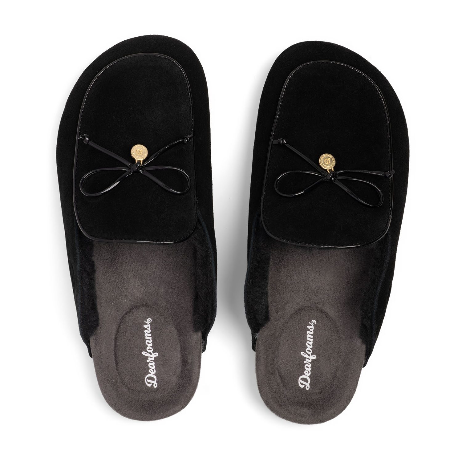 Dearfoams Falan Genuine Suede Scuff Womens Slip-On Slippers