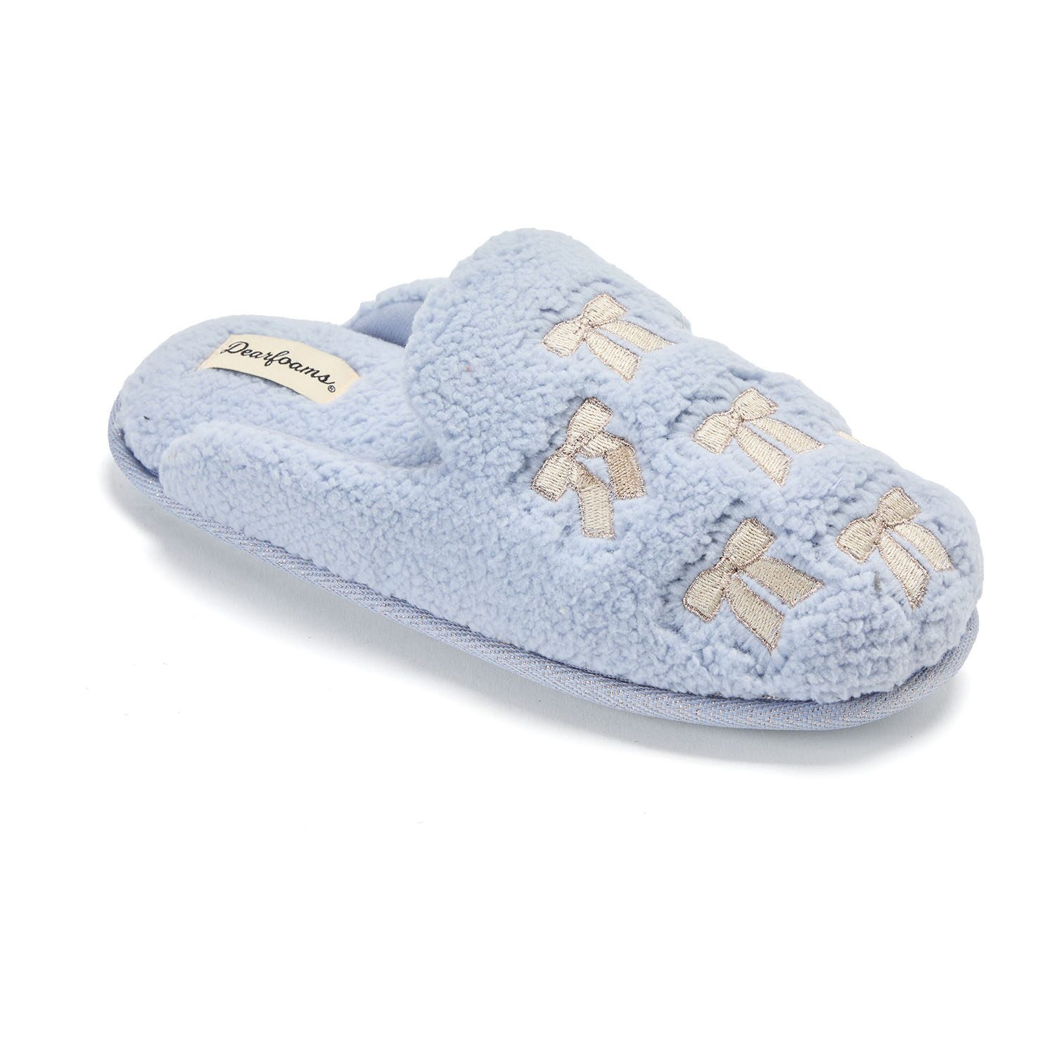 Dearfoams Teddy Heart Scuff Womens Slip-On Slippers
