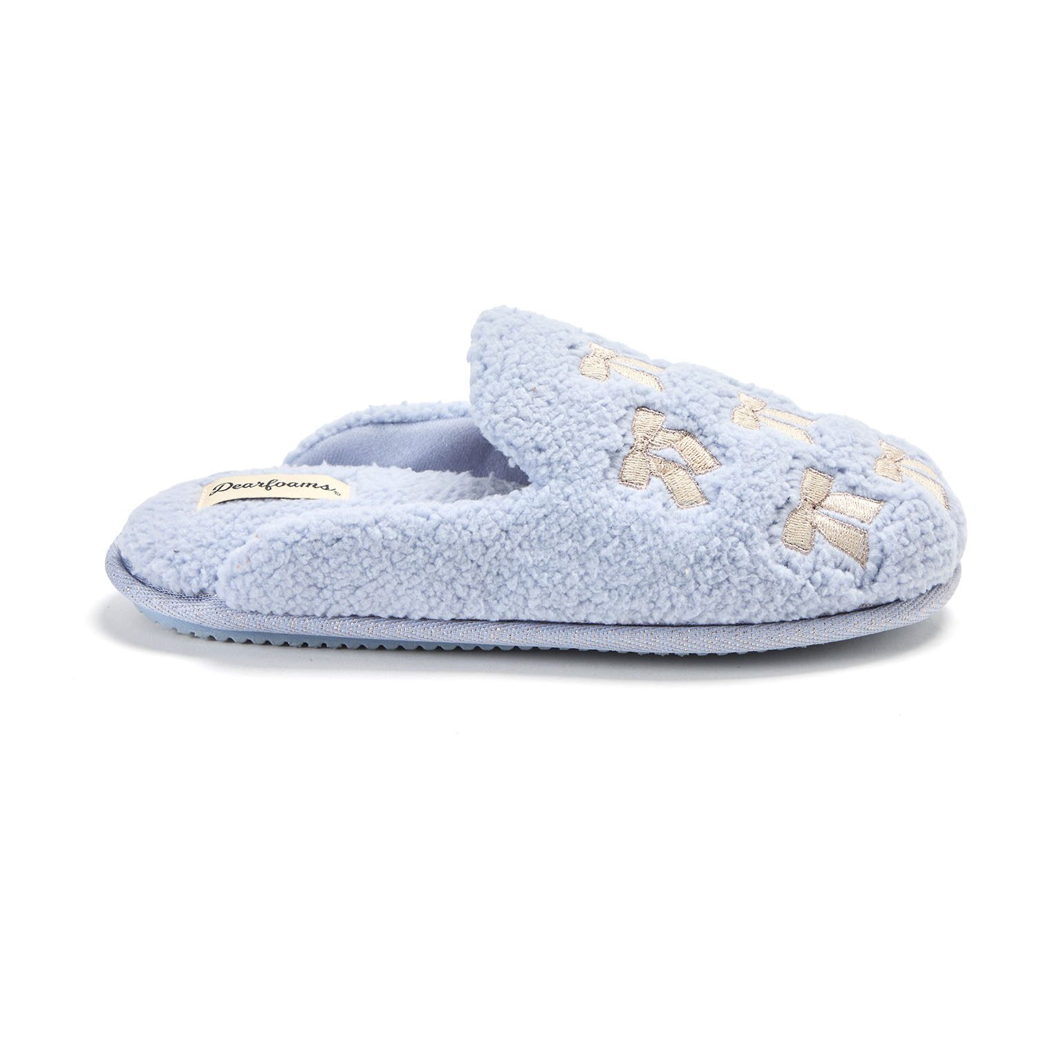 Dearfoams Teddy Heart Scuff Womens Slip-On Slippers