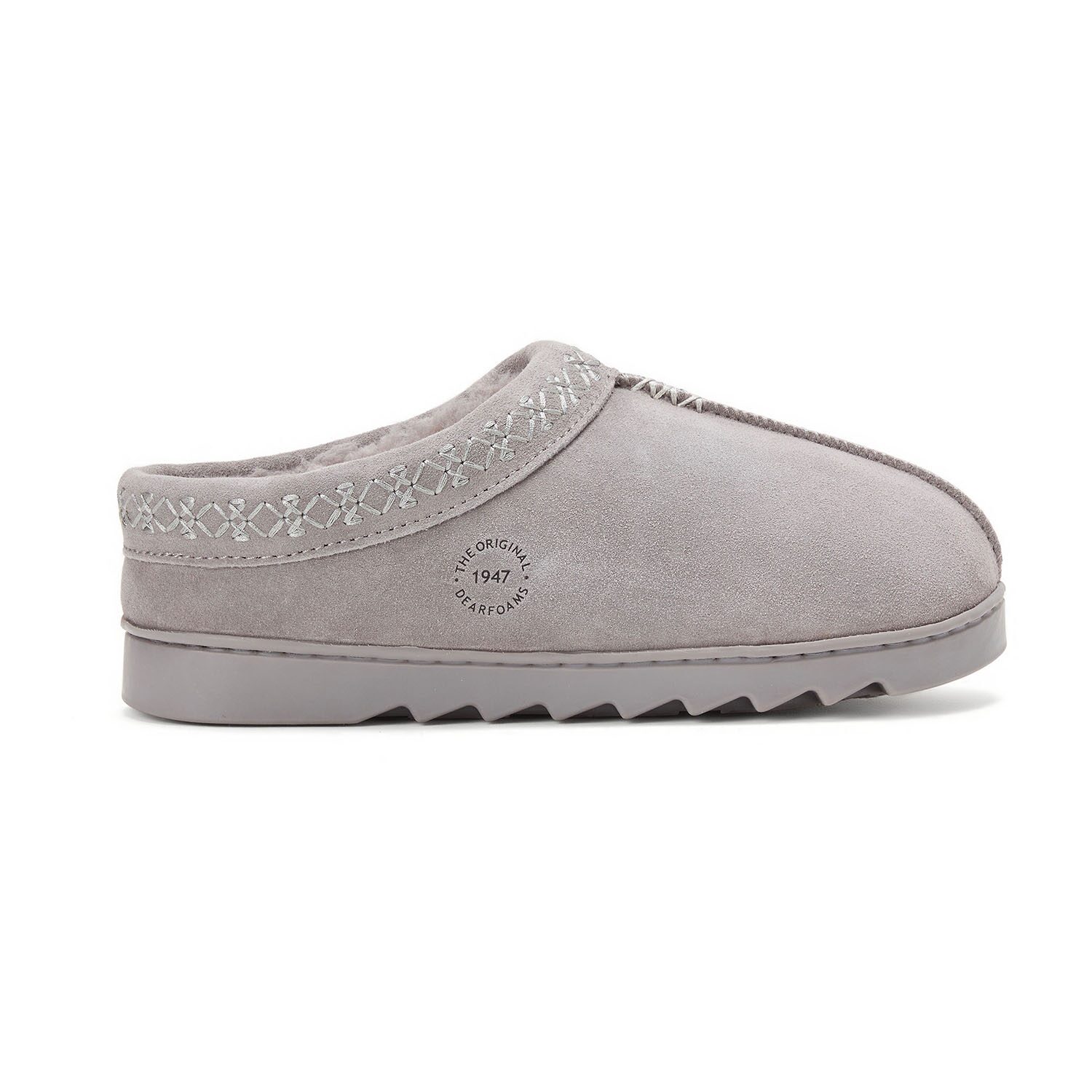 Dearfoams Doreen Genuine Suede With Embroidery Womens Clog Slippers