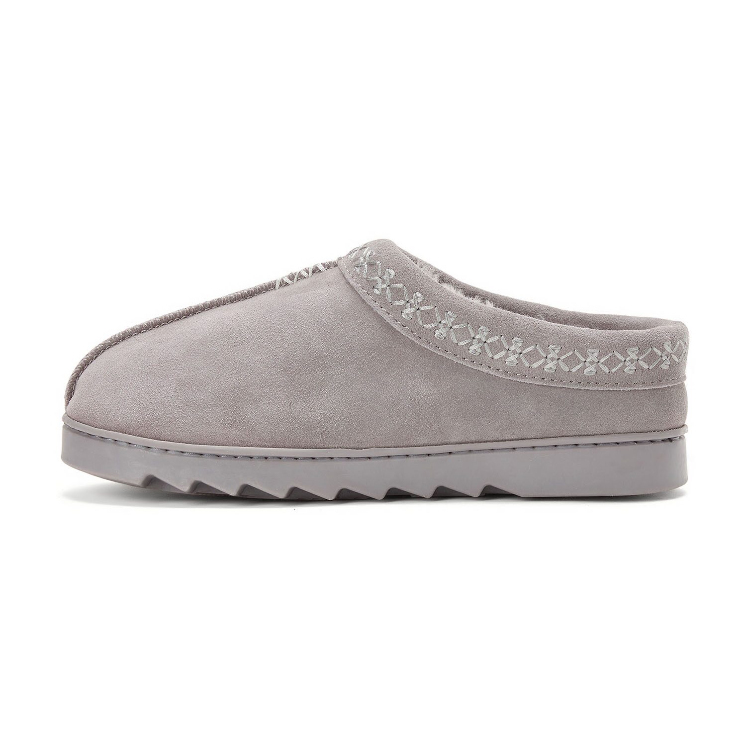 Dearfoams Doreen Genuine Suede With Embroidery Womens Clog Slippers
