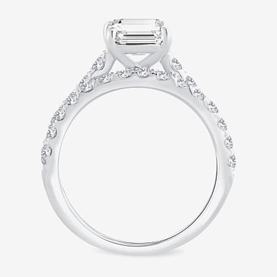 (H-I / SI1-SI2) Signature By Modern Bride Womens 3 CT. T.W. Lab Grown White Diamond In 14K Gold Emerald Bridal Set
