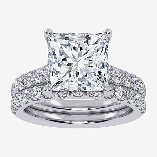 Signature By Modern Bride (G-H / Si1-Si2) Womens 4 CT. T.W. Lab Grown White Diamond 14K Gold Side Stone Bridal Set