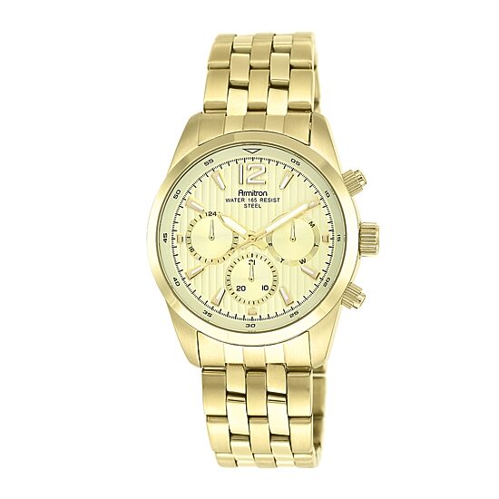 Armitron® All Sport® Mens Gold-Tone Stainless Steel Chronograph Watch