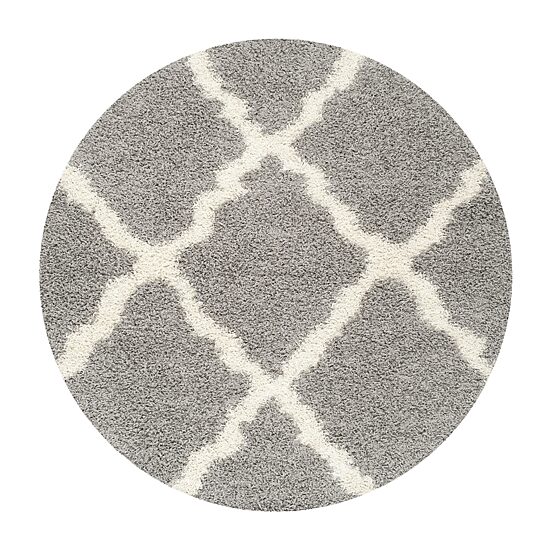 Safavieh Dallas Shag Collection Caris Geometric Round Area Rug