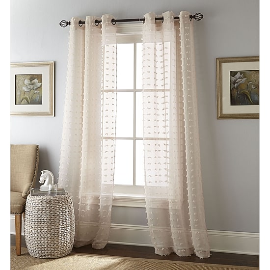 Stratford Park Athena Grommet Top Sheer Set of 2 Curtain Panel