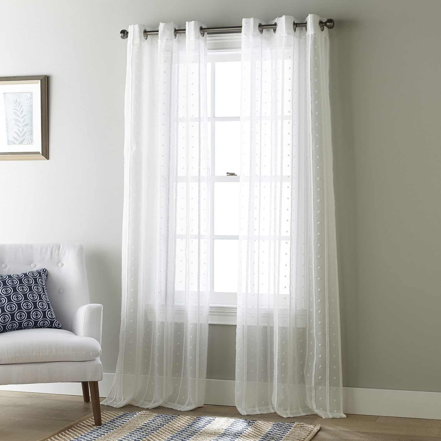 Stratford Park Elina Grommet Top Sheer Set of 2 Curtain Panel