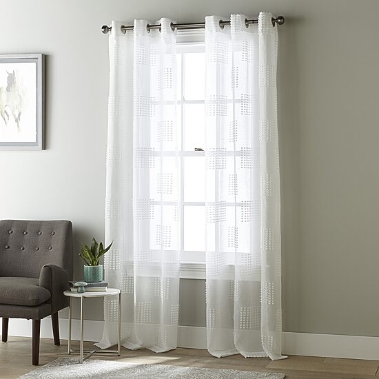 Stratford Park Rosie Grommet Top Sheer Set of 2 Curtain Panel