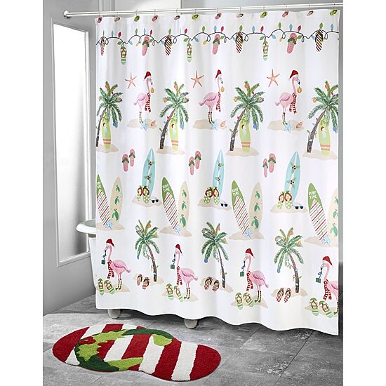 Avanti Flamingo Jingle Shower Curtain