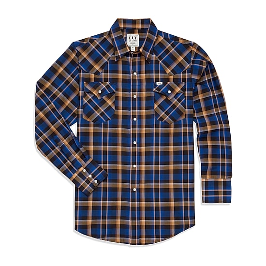 Ely Cattleman Plaid Mens Long Sleeve Western Shirt