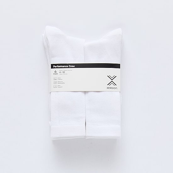 Xersion Essential Performance Womens 6 Pair Crew Socks