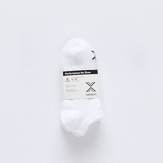 Xersion Essential Performance Womens 6 Pair No Show Socks