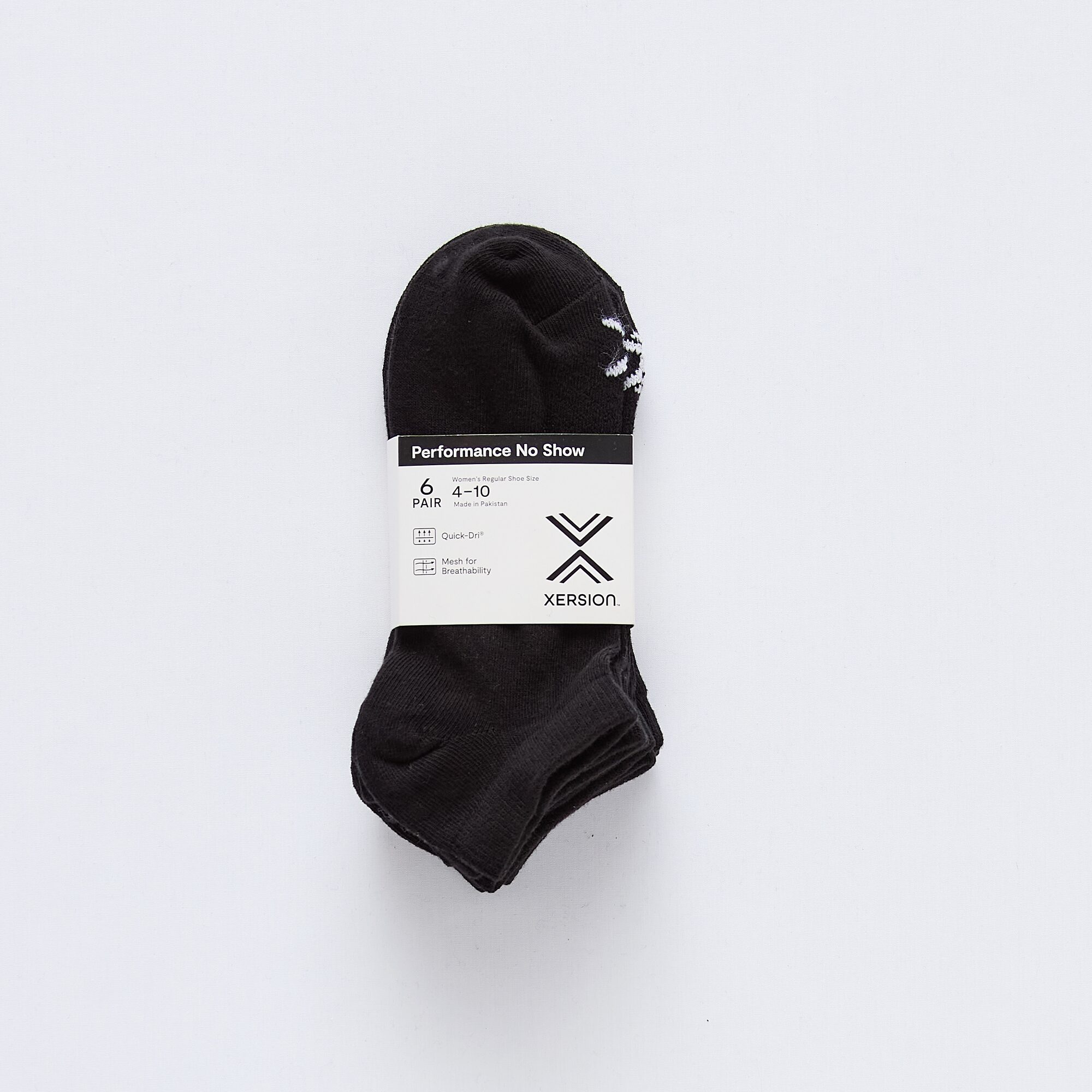 Xersion Essential Performance Womens 6 Pair No Show Socks