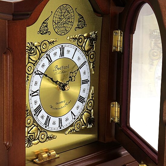 Megagoods 12" Redwood Black Mantel Clock