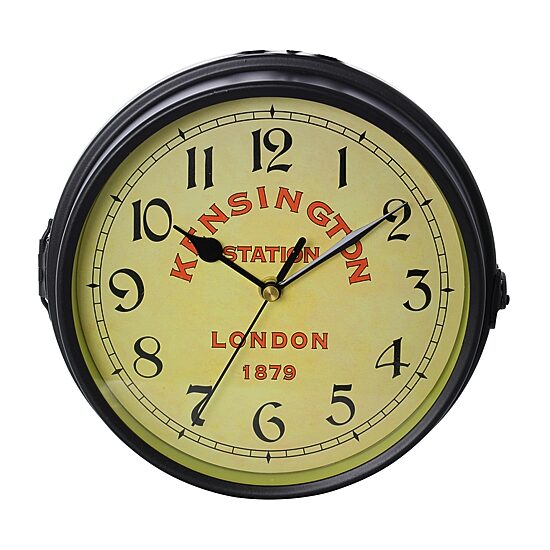 Bedford Clock Collection Double Sided Vintage Antique-Look Wall Clock