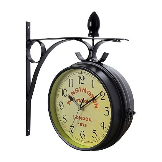 Bedford Clock Collection Double Sided Vintage Antique-Look Wall Clock