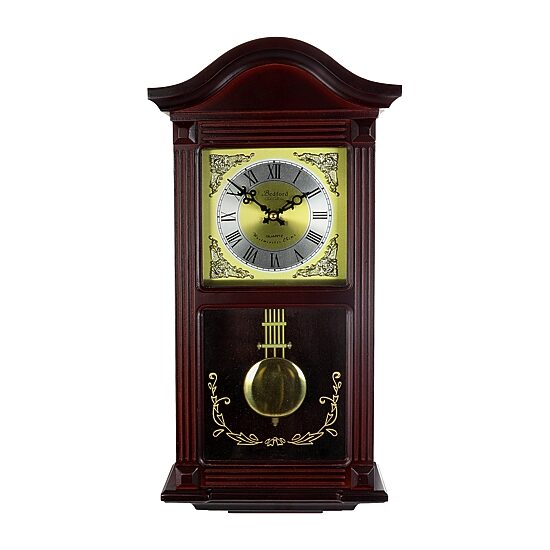 Bedford Clock Collection 20.5" Mahogany Cherry Oak Wall Clock