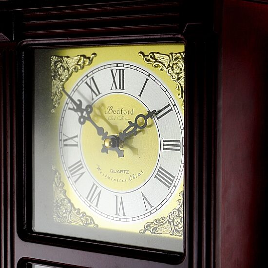 Bedford Clock Collection 20.5" Mahogany Cherry Oak Wall Clock