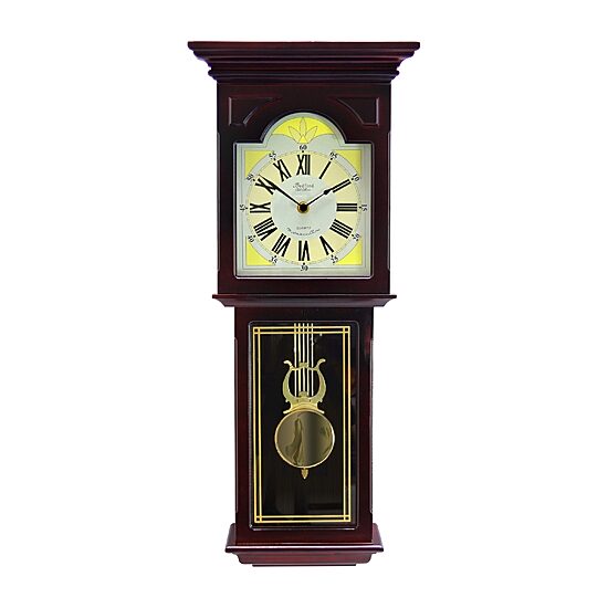 Bedford Clock Collection Redwood Oak Finish Wall Clock