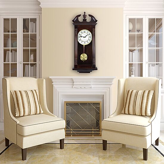 Bedford Clock Collection 27.5" Cherry Oak Wall Clock