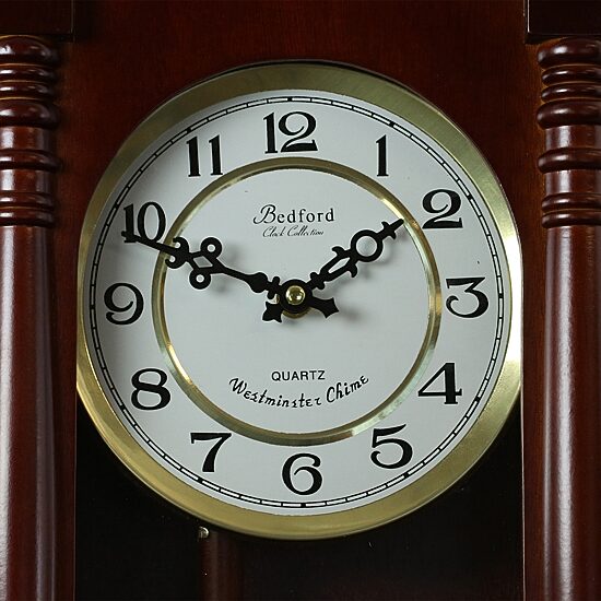 Bedford Clock Collection 27.5" Cherry Oak Wall Clock