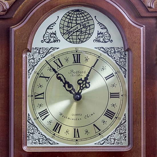 Bedford Clock Collection 38" Chiming Pendulum In Cherry Oak Finish Wall Clock