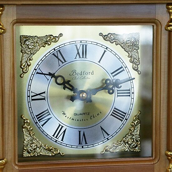 Bedford Clock Collection 34.5" Pendulum Antique Harvest Oak Finish Wall Clock