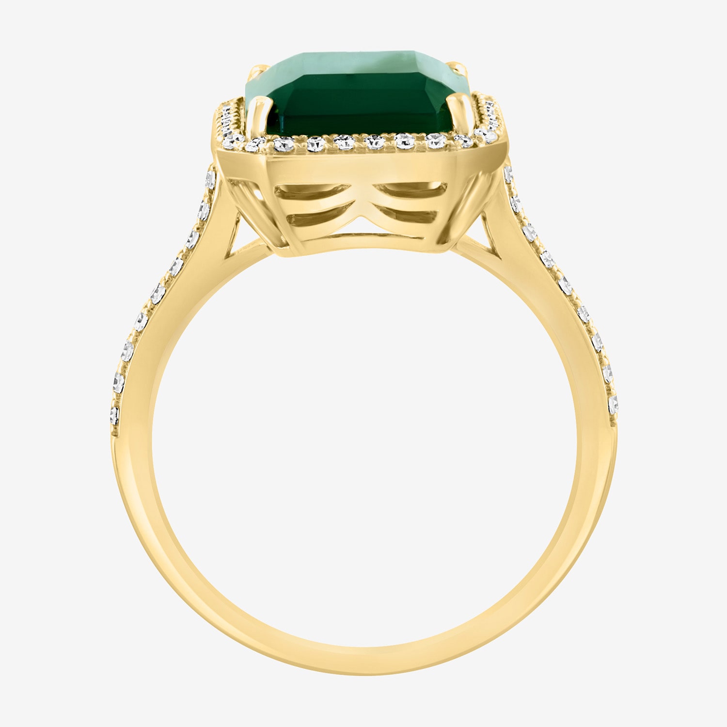 Effy Final Call Limited Quantities! Womens 1/5 CT. Genuine Green Onyx 14K Gold Halo Cocktail Ring