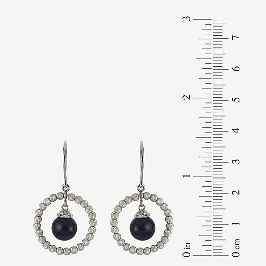 Sterling Silver Black Onyx Sparkle Bead Earrings