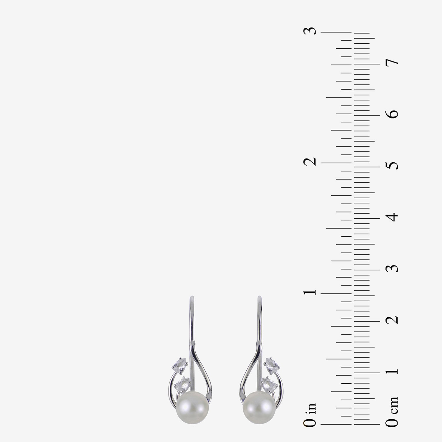 Womens White Cultured Freshwater Pearl Sterling Silver Drop Earrings