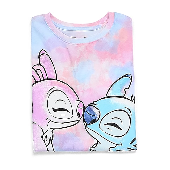 Disney Collection Little & Big Kid Girls Crew Neck Short Sleeve Regular Fit Lilo & Stitch Graphic T-Shirt