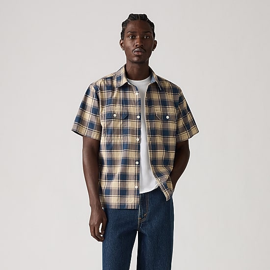 Levi's® Mens Short Sleeve Regular Fit Button-Down Shirt