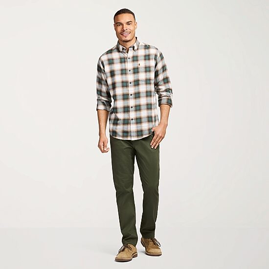 IZOD Stratton Mens Long Sleeve Stretch Fabric Classic Fit Flannel Shirt