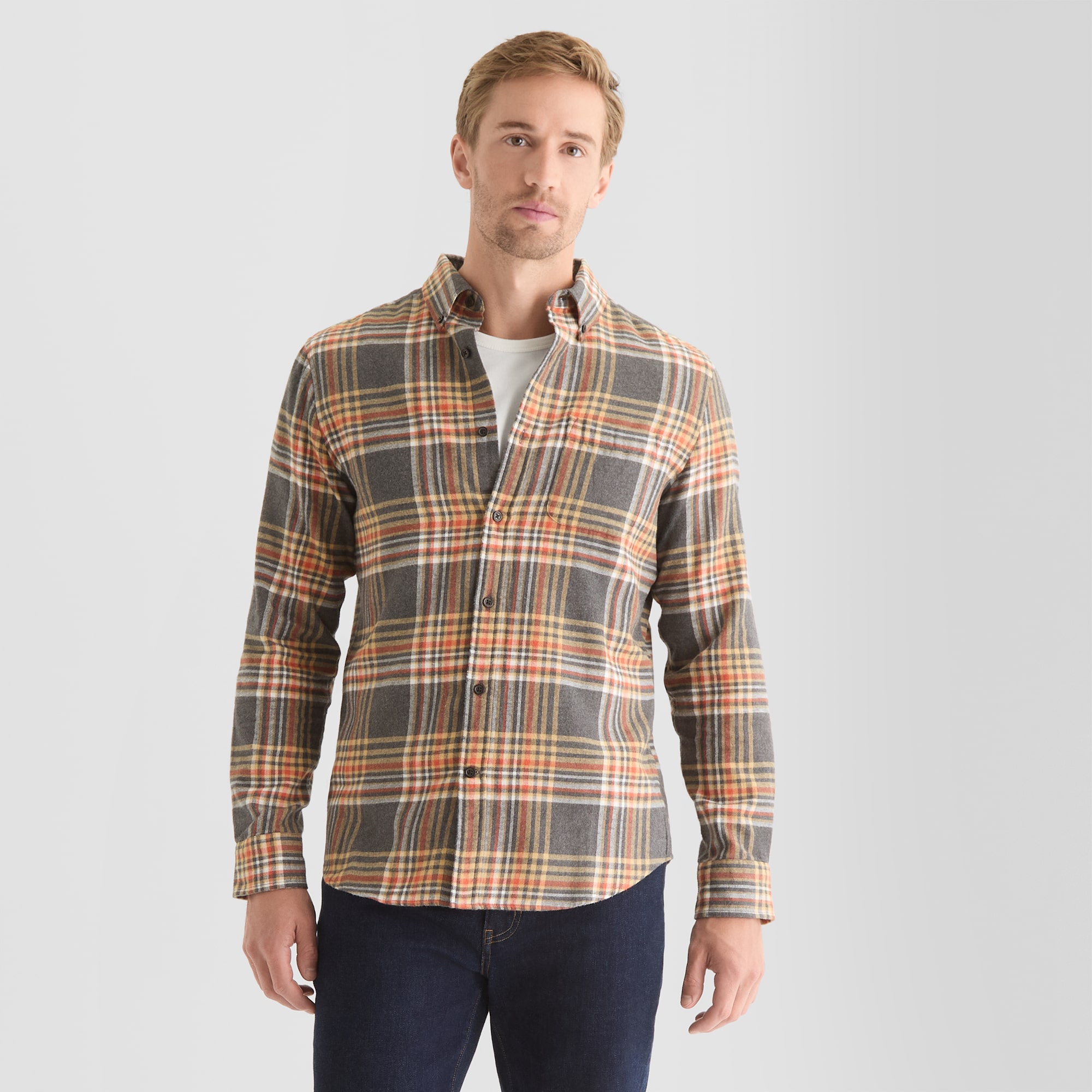 St. John's Bay Mens Long Sleeve Classic Fit Flannel Shirt