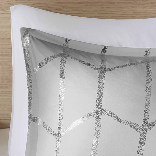 Intelligent Design Khloe Metallic Printed Comforter Set with decorative pillows