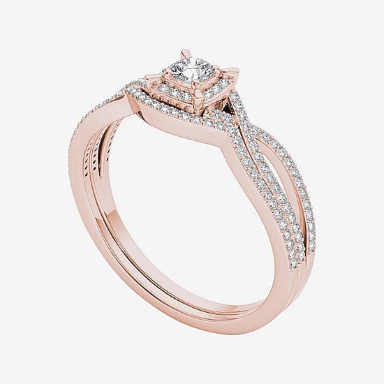 1/3 CT.T.W. Natural Diamond 14K Rose Gold Engagement Ring
