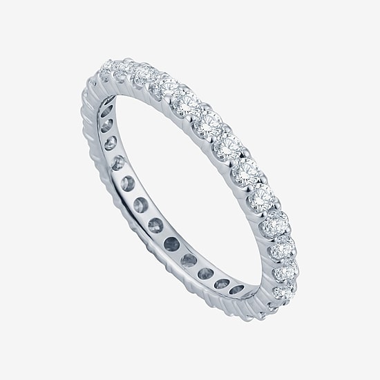 Womens 1 CT. T.W. Natural Diamond 14K Gold Eternity Wedding Band