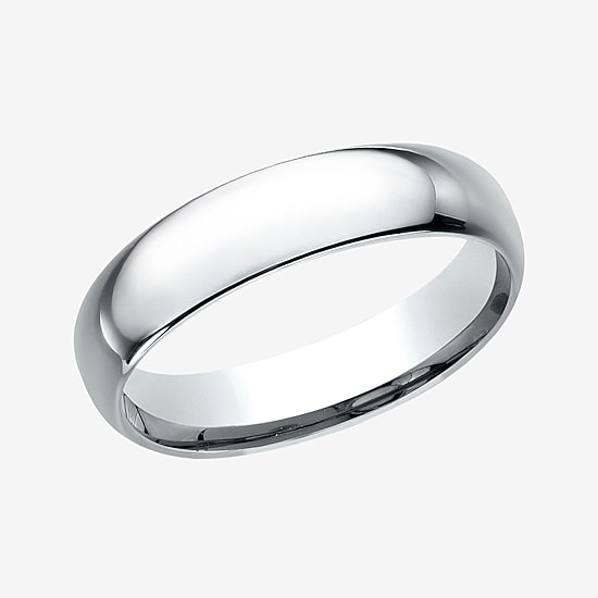 Mens 10K Yellow Gold 5MM Comfort-Fit Wedding Band