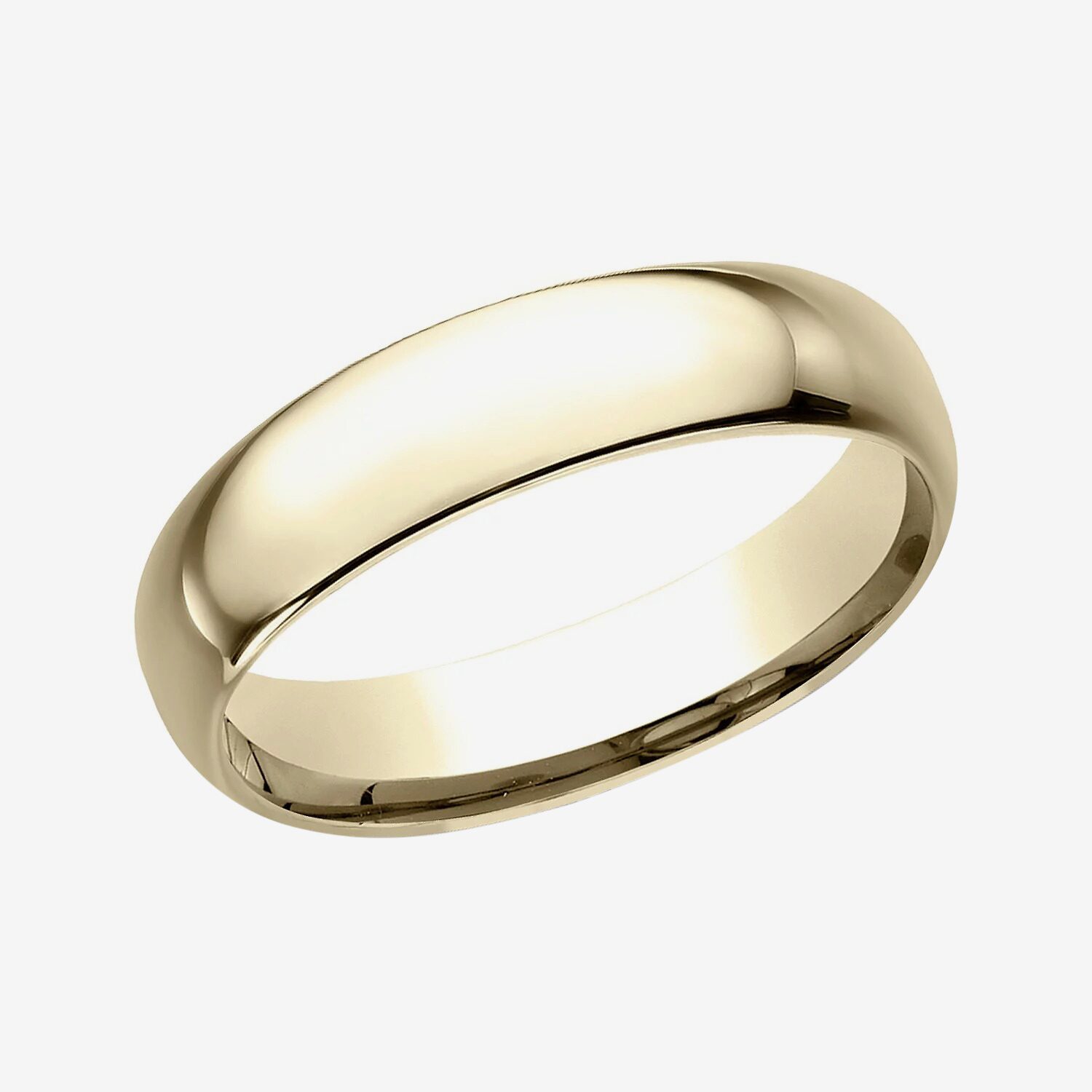 Mens 10K Yellow Gold 5MM Comfort-Fit Wedding Band