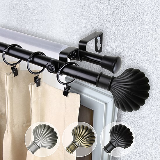 Rod Desyne Scallop Double Curtain Rod