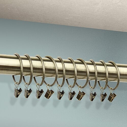 Rod Desyne Set of 10 1.375" Clip Rings, One Size, Beige