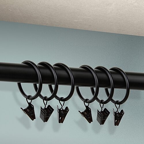 Rod Desyne Set of 10 1.375" Clip Rings, One Size, Black