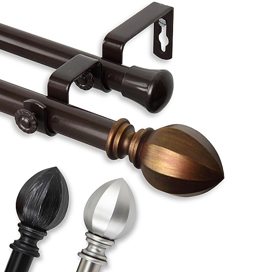 Rod Desyne Garnet 13/16" Adjustable Double Curtain Rod