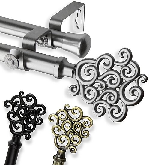 Rod Desyne Tidal 13/16" Adjustable Double Curtain Rod