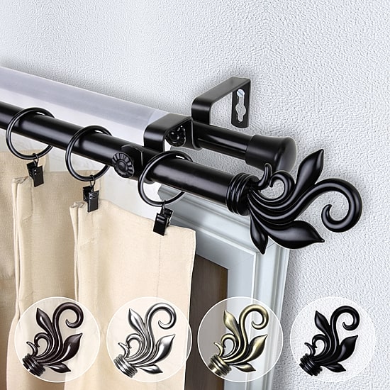 Rod Desyne Delilah 13/16" Adjustable Double Curtain Rod
